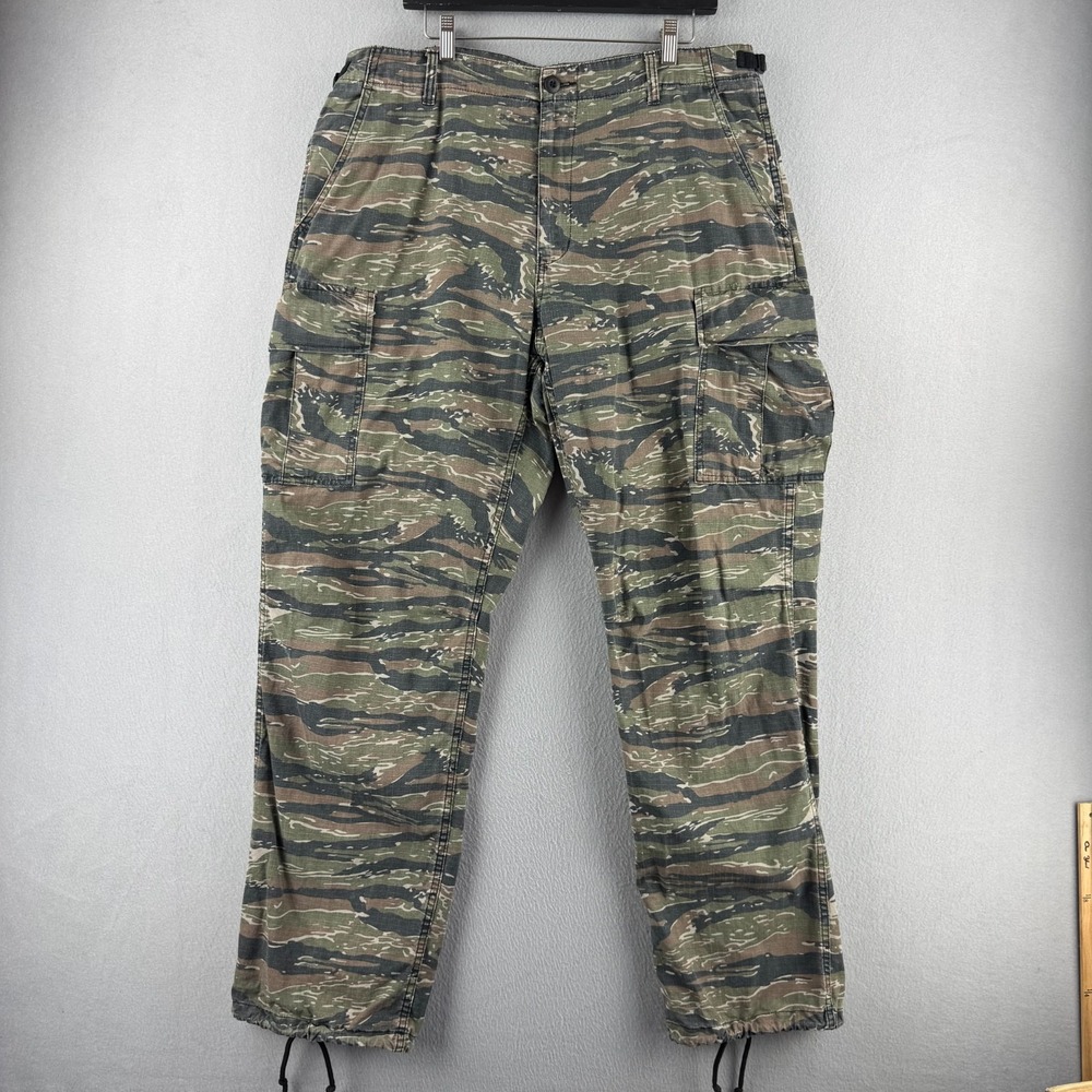 Tiger Stripe Camo Pants Mens Fits 38x32 Cargo Military Style Ripstop Fatigue